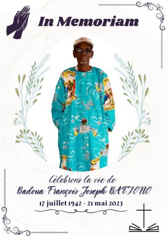 Invitation à la messe de Papa Badoua François Joseph BATIONO